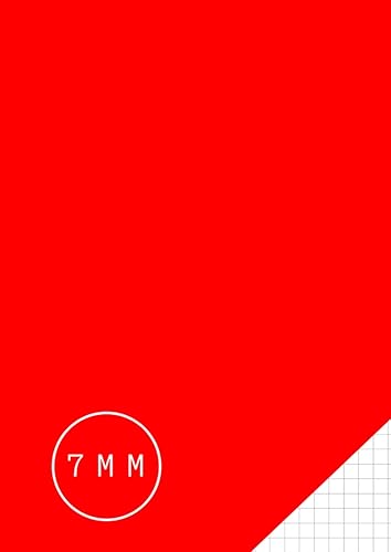 Quaderno a Quadretti 7mm: Quaderno Appunti - Carta millimetrata - A4 - Per matematica e scienze - 0.7cm - 100 Pagine - Rosso