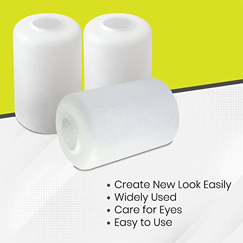 Image of Bubble glass lamp Shade, 3 Packs seeded glass shade replacement Frosted white cylinder for pendant light fixture table lamps chandelier 1 inch 5 /8 fitter