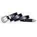 Talleffort Ladies Vintage Western Leather Belts for Women Genuine Leather Belt Black-S