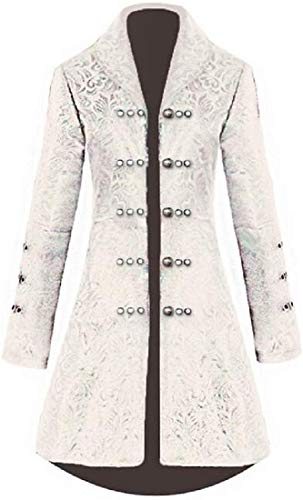 Women Black Brocade Gothic Steampunk Floral Jacket Uniforms Pirate Coat,2,X-Small