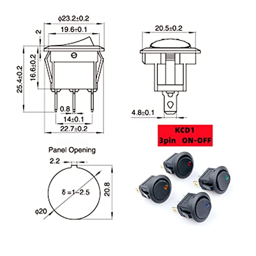 Interrupteur à bascule 3/4 broches pour remplacer un bouton défectueux et sécuriser vos circuits - 6