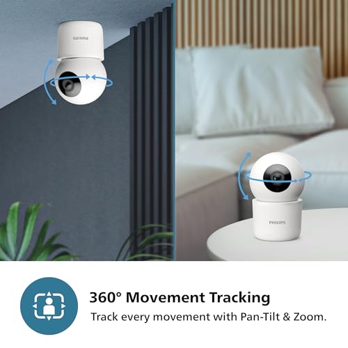 PHILIPS 3MP Wi-Fi Indoor 360 Degree Security Camera | CCTV for Home | 2K(1296p) Resolution, Pan Tilt Zoom, 2-Way Talk, Motion & Sound Detection |... - Image 7