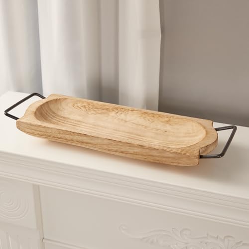 Plateau rectangulaire rustique bois pour table basse et salon - 6