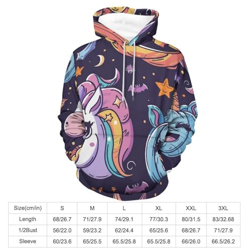 Sweat à capuche citrouille licorne hoodie unisexe taille S - 3