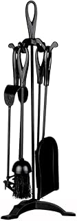 Trendi 56cm 5PC Fireside Companion Set, Cast Iron, Black, Traditional Fireplace Wood Burner Coal Stove Accessories
