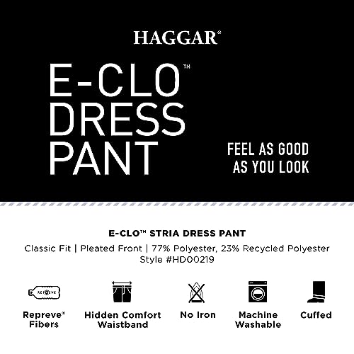 Haggar Men's E-CLO Repreve Stria Pleat Front Dress Pant4