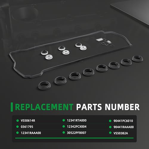 Image of Valve Cover Gasket Set VS50614R for Honda CR-V 02-09 /Accord 03-07 /Civic 02-11 /Element 03-11, for Acura TSX 04-13 /RSX 02-06 /ILX 2013 /CSX 06-11 /RDX 07-12, 2.4L /2.0L /2.3L L4