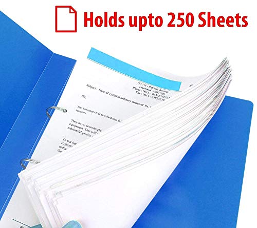 Image of 2D Ring Binder File,Plastic File Folder Legal Size Tough & Durable Ring Binder (F /S-Legal 2D Blue - 2)