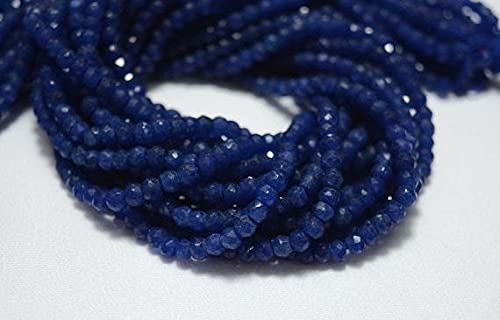 Aventurine quartz 4mm perles rondelles facettées bleu pour création bijoux