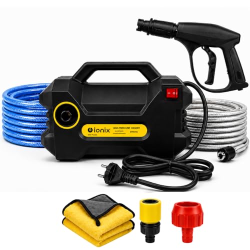 Image of IONIX High Pressure Cleaning Machine 2000W | Compact, Easy to Carry and Move | 70-80 Bar Working Pressure | 7 L /Min Water Flow | Electric Washer for Car, Bike, Home & Outdoor Cleaning | Ac Service
