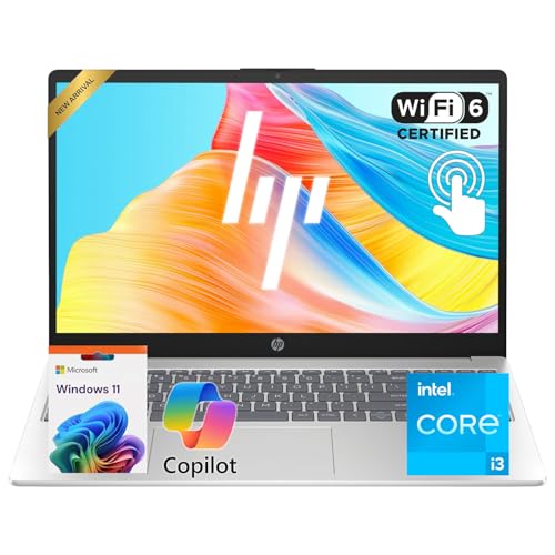 Image of HP Touchscreen Laptop • Intel Core i3-1215 • 2026 Edition • 15.6 IPS Display • 16GB DDR4 • 512GB PCIe SSD • Copilot AI • Wi-Fi 6 • Numeric Keypad • Windows 11 • for Business & Student • w /o Mouse
