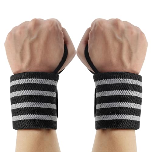 19” Professional Wrist Wraps for Weightlifting, Heavy Duty Gym Wrist Straps for Working Out, Weight Lifting Wrist Brace for Men & Women, Wrist Support with Thumb Loop for Bench Press, Deadlift
