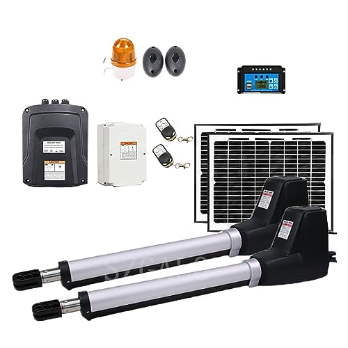 Ouvre-porte automatique Kit d'ouverture de porte pivotante électrique à double aile robuste Kit de matériel complet de moteur de porte double automatique for balançoire, allée, clôture Fonctionnement