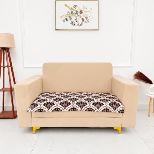 Image of Homerz Premium Printed Quilted Velvet Sofa Slip Cover Protector, Sofa Mat, Exact Size, Antislip Cover (Botanica, 2 Seater, Half)