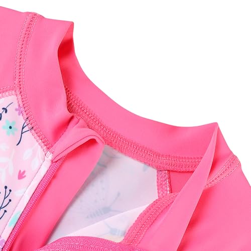 Image of HUAANIUE Toddler Girl Swimsuit Long Sleeve UPF50+ Sun Protection