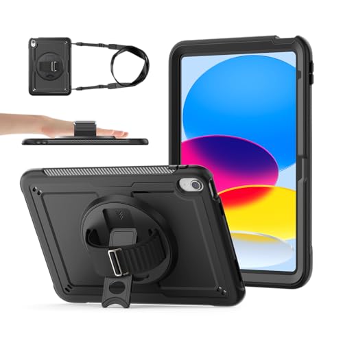 Coque iPad 10ème génération évite la casse grâce au bouclier antichoc noir