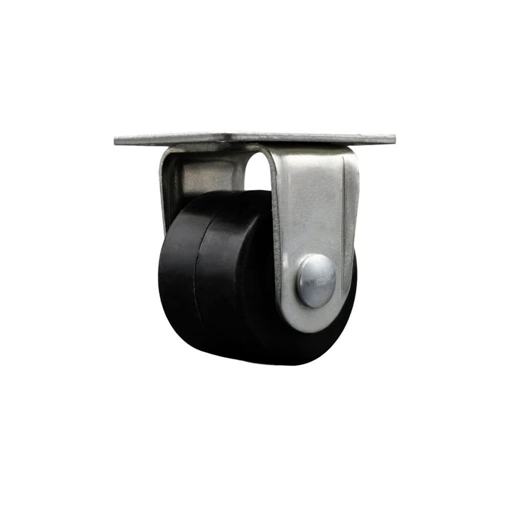 Low Profile Business Machine Rigid Top Plate Caster - 2-1/2 Inch by 1-3/4 Inch Polyolefin Wheel - Roller Bearing - 400 lbs. Capacity Per Caster - Service Caster Brand