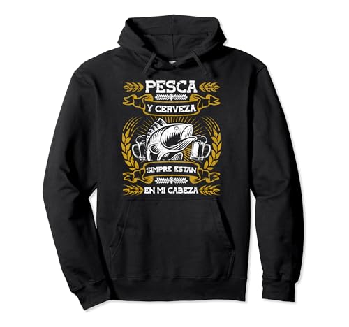 Pesca Pescar Peces Jarras Cerveza - Caña Anzuelo Pescador Sudadera con Capucha