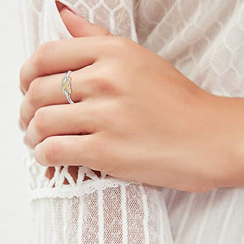 SISGEM Infinity Love Band Ring,14K Solid Gold Celtic Love Knot Symbol Natural Diamond Ring Forever Endless Promise Ring Anniversary Wedding Engagement Band for Women Size 5-112