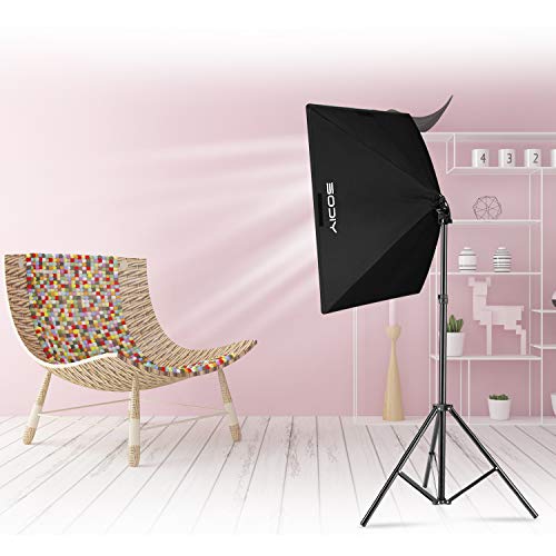 Image of Softbox Photography Lighting Kit Professional Photo Studio Equipment 20 inchX28 inch Studio Photography Light with 5700K Energy Saving Light Bulb for Filming,YouTube Video,Model,Advertising Shooting