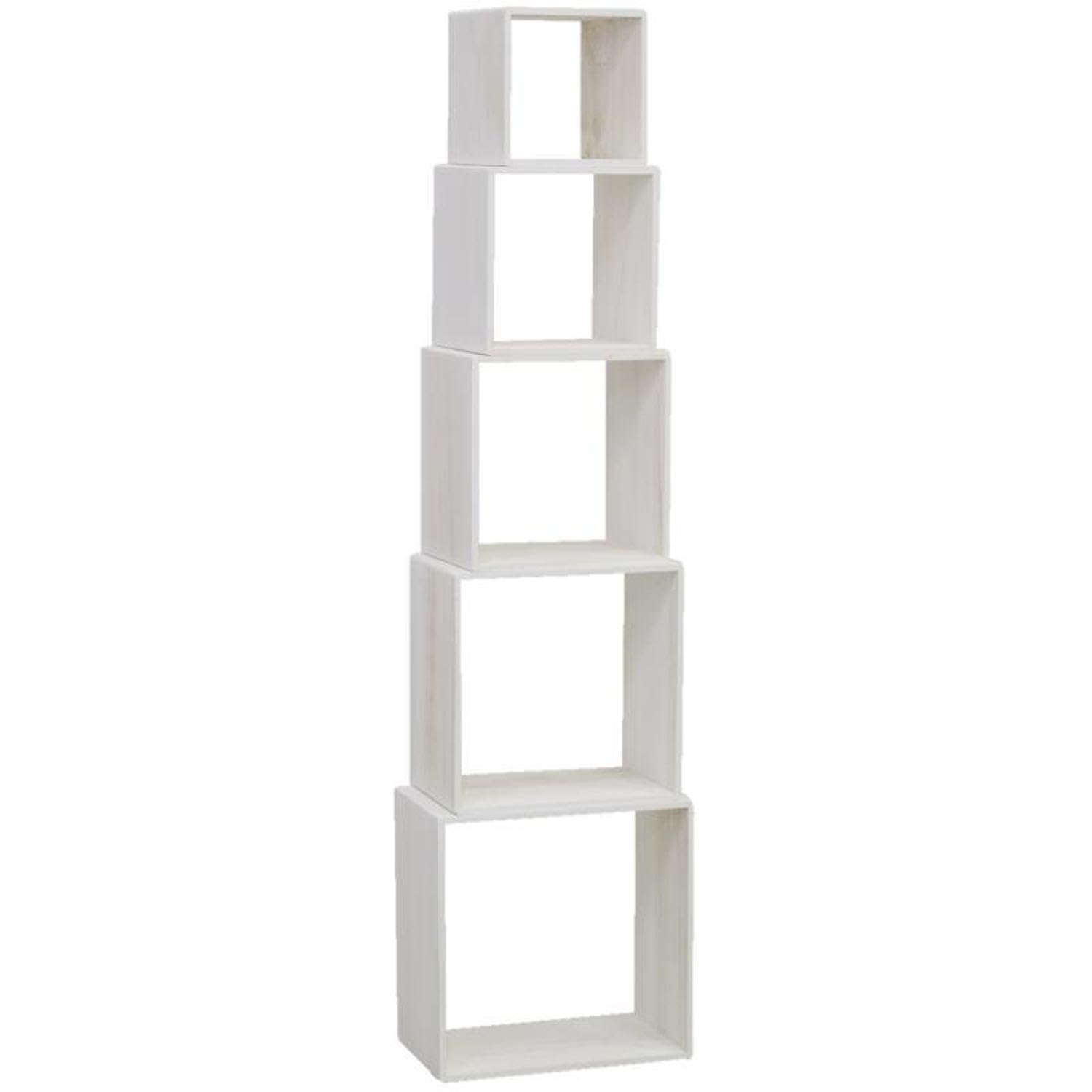 Étagères cube en bois de paulownia Aubry Gaspard (lot de 5) pour rangement mural