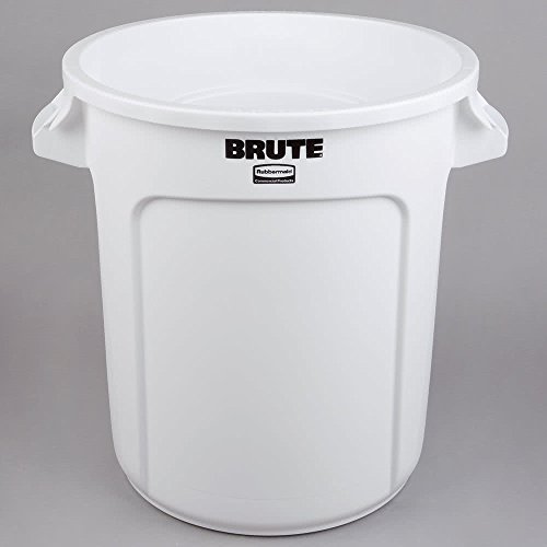 Image of Rubbermaid Brute Round Trash Can 10 Gallon, White