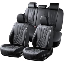 FLORICH Car Seat Covers Full Set, Black Seat Covers for Cars, Waterproof Front and Rear Car Seat Protectors, Universal Fit for Most Cars Sedans Trucks SUVs - Black