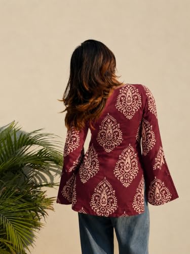 Image of ANNI Designer Cotton Short Kurti for Women | Stylish Kurti | Short Kurti Top | Casual Kurta for Women | Comfortable Cotton Kurtis for Womens