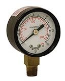 Winters PEM Series Steel Dual Scale Economy Pressure Gauge, 0-30 psi/kpa, 1-1/2' Dial Display,...
