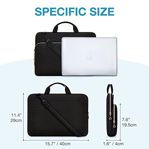 Image of BAGSMART Laptop Sleeve Case with Handle Protective Water-Resistant | 15-15.6 inch Laptop Bag for Women Lightweight with Front Pockets, Compatible with MacBook, HP, Dell