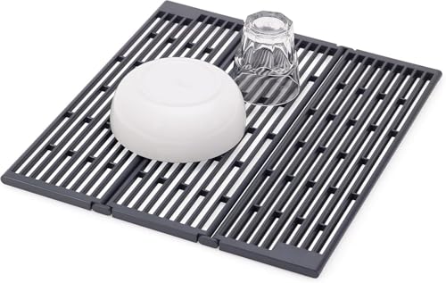 GLOWICK Folding Sink Top Drying Rack – Space-Saving Dish Drainer and Cooling Rack – Easily Rolls Up and Stores Away, Perfect for Small Kitchens, Dorms, RVs & Outdoor Cooking (1Pcs)