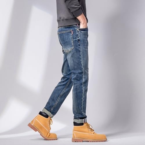 Jeans Pants Trouser Denim Spring and Autumn Elastic Men's Korean Version Slim Fit Classic Leggings2