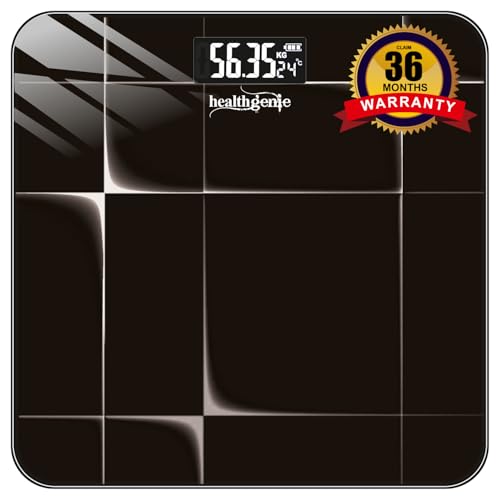 Image of Healthgenie Weight Machine for Body Weight Thick Tempered Glass LCD Display With 3 Years Warranty Weighing Scale Shine Plus