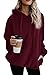 EFOFEI Femme Pull en Peluche Hoodies Sweats à Capuch Sweat en Velours Outwear Top Rouge XXL