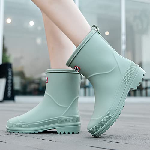 Image of Nutropa Mid Calf Rain Boots for Women, Anti-Slip Outdoor Work Rain Shoes
