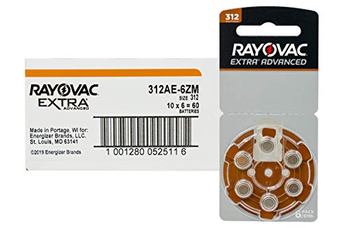 120 X Size 312 Rayovac Extra Advanced Hearing Aid Batteries #TOP17