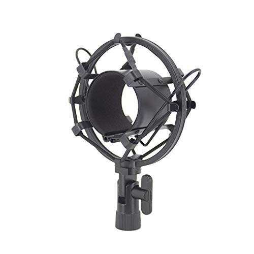 Supmico Support de Choc Universel pour Microphone de 50mm pour Microphone à Condensateur avec Diamètre de 48mm-60mm métal Noir