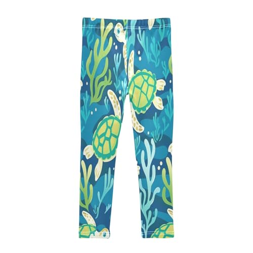 Toddler Girls Leggings Printed Yoga Pants Leggings Green Grey Turtles for Kids2
