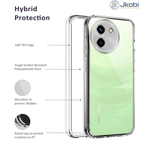 Image of Jkobi Back Cover Casefor Vivo T3x 5G (Silicone Clear Shockproof Case with Camera Protection | Soft and Flexible | Transparent)