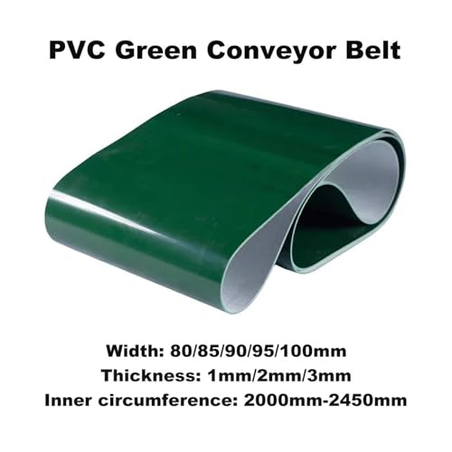 Cinta transportadora de PVC verde contra el desgaste en transmisiones de 90mm 2