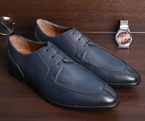 Image of LOUIS STITCH Derby Formal Shoes for Men | Lace-Up Front Cut | Ideal for Business, Casual, Parties (RGFCBU)