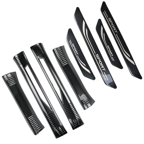 【Automobile Dream】新型2021年 レクサス NX ガソリンモデル/ハイブリッドモデル サイドステップ 敷居カバー ガード ドアステップ ガーニッシュ インナー+アウターセット (ハイブリッドモデル, カーボン柄)