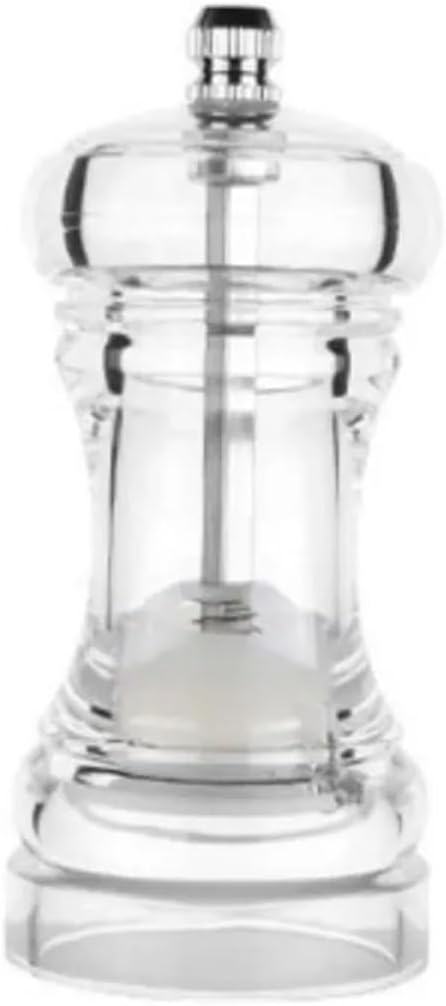 Acrylic Pepper Mill - Manual Spice Grinder with Adjustable Ceramic Mechanism(6 inch)