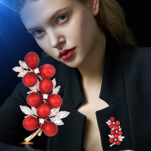 Image of Red Rose Flower Brooches and Pins for Women Costume Jewelry Brooch Pins Broches Jewelry for Women Elegant Lady Pin