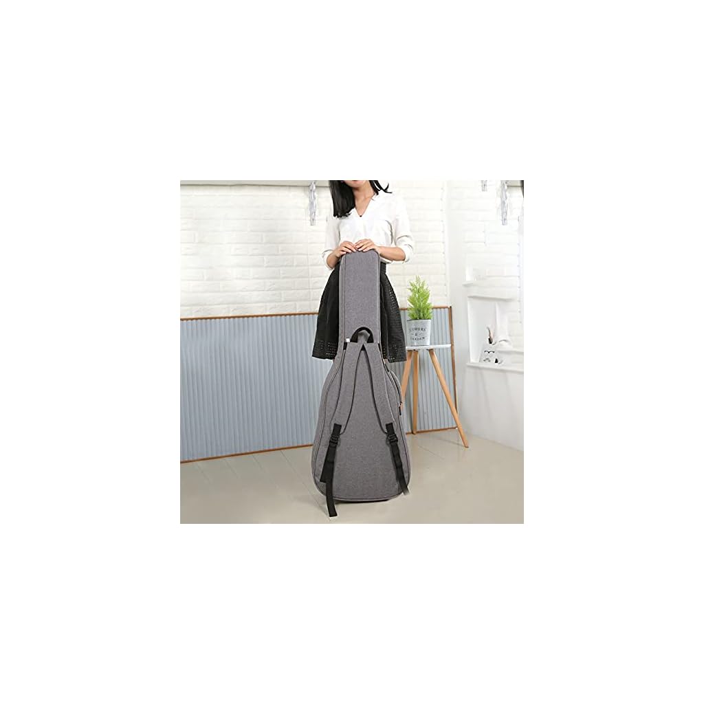 CAHAYA Sac De Transport Guitare Acoustique - Housse Bohémienne Rembourrée 15,6 Mm, Poches Multiples