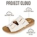 Project Cloud Comfortable Sandals Women - Lightweight with Plush & Soft Insole Buckle Womens Sandals - Non Slip and Durable Fashion Platform Slides for Women 2026 (Light, CREA,7M)