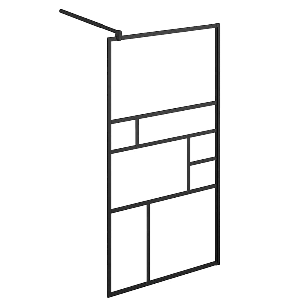 Mampara de ducha de cristal templado de seguridad para walk-in, 90 x 195 cm, con marco de aluminio, mampara de ducha ajustable de cristal transparente para ducha walk-in, diseño minimalista