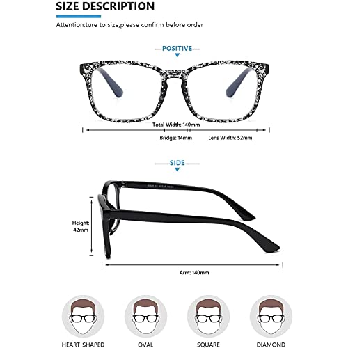 Image of Dervin Blue Light Blocking Glasses Gaming Filter Transparent Square Eyeglasses for Eye Protection Men Women, Computer /Tablet /Laptop /Mobile /TV, Anti-blue & Anti eyestrain