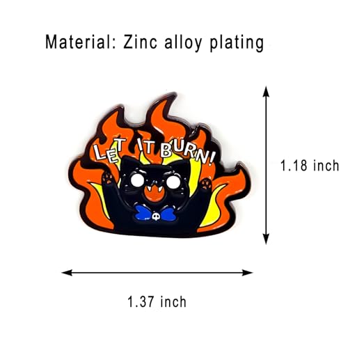 Image of Let It Burn! Angry Cat Enamel Pin - Animal World Series | Premium Enamel Pin - Statement Lapel Pin - Plated Badge for Clothing, Bags, Hats, Jackets, and Lanyards