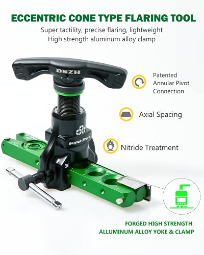 Image of Super Stars Flaring Tool Kit 1 /4in - 3 /4in Single Flare Tool HVAC 45 Eccentric Type Flare Tool with Pipe Cutter for Copper Tube Pipe (5 in 1 Kit)